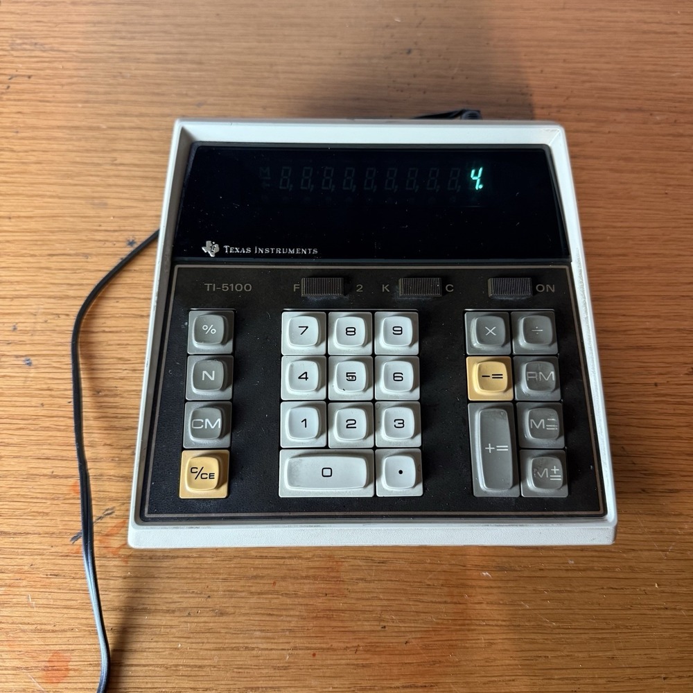 1976 Texas Instruments Calculator Model TI-5100 Electric Power Supply Tested
